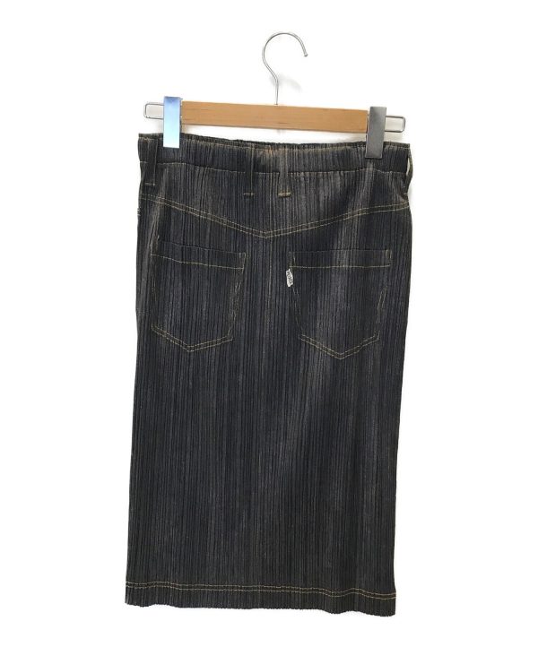 [Pre-owned] PLEATS PLEASE Denim Transfer Pleated Skirt PP75-JG021 Cheap