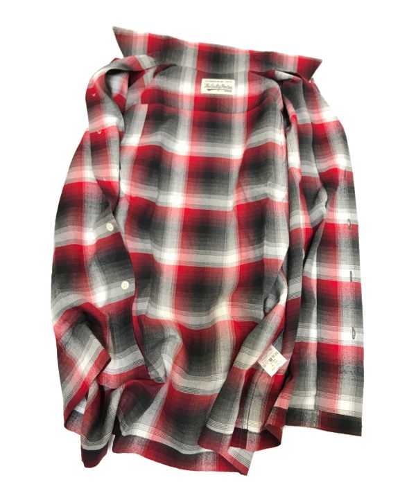 [Pre-owned] WACKO MARIA Open collar ombre check shirt, long sleeves, open collar Fashion