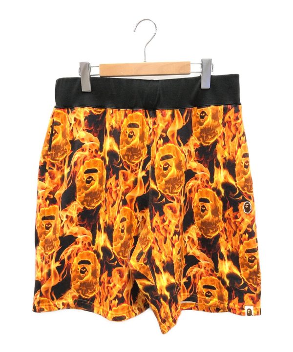 [Pre-owned] A BATHING APE Sweat half pants Flame half pants 001SPG301014X For Cheap