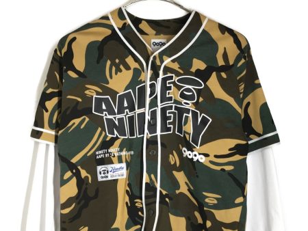 [Pre-owned] 9090×AAPE BY A BATHING APE layered baseball shirt For Sale