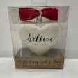 BELIEVE WHITE HEART ORNAMENT-8069 Online Sale